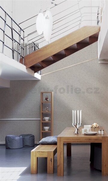 Vliesové tapety na zeď Metropolitan Stories 3 39118-3, rozměr 10,05 m x 0,53 m, šedý beton se stříbrnými geometrickými tvary, A.S. CRÉATION