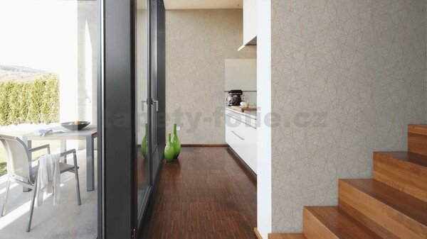 Vliesové tapety na zeď Metropolitan Stories 3 39177-3, rozměr 10,05 m x 0,53 m, moderní omítkovina béžová se zlatou strukturou, A.S. CRÉATION