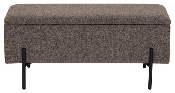 Nordic Living Hnědá bouclé lavice Bradford 95 cm