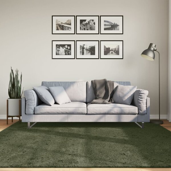 Koberec HUARTE krátký vlas měkký pratelný lesní zeleň 200x200cm