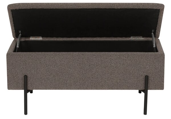 Nordic Living Hnědá bouclé lavice Bradford 95 cm