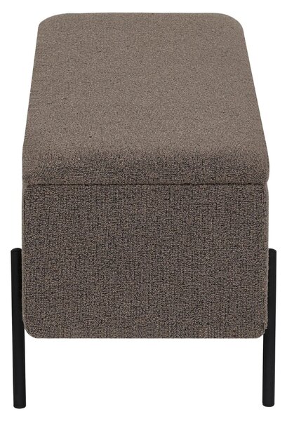 Nordic Living Hnědá bouclé lavice Bradford 95 cm