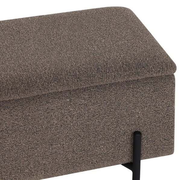 Nordic Living Hnědá bouclé lavice Bradford 95 cm
