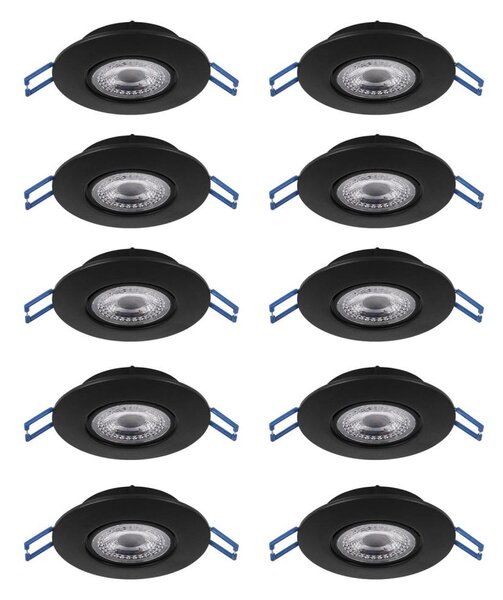 Eglo 300192 - SADA 10xLED Podhledové svítidlo GEDREZ LED/4,9W/230V pr. 9cm černá