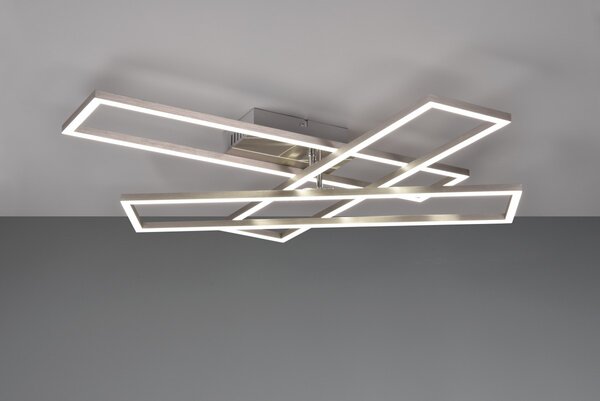 Trio R64423107 LED stropní svítidlo Corso 1x36W | 4600lm | 2700-6000K | IP20 - integrovaný stmívač, plynulé nastavení barvy světla, dálkové ovládání, otočné ramena, 3 úrovně stmívání vypínačem, matný nikl