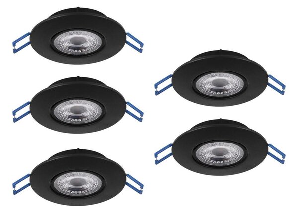 Eglo 300189 - SADA 5xLED Podhledové svítidlo GEDREZ LED/4,9W/230V pr. 9 cm černá
