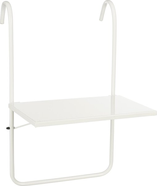 Mica Decorations Seatle balkonový stolek – balkonový nábytek – balkonová ploina – 57,5 x 38 cm – kov – bílá