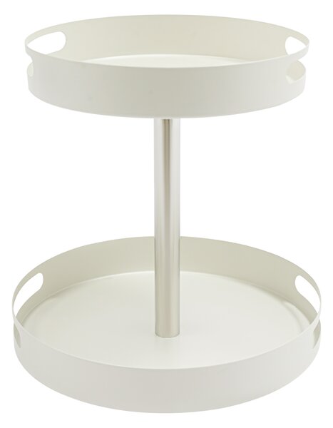 Kuchyský regál Stojan na koení otoný o 360° Dvoupatrový kuchyský organizér Bílý max. 7,5 kg