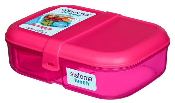 Sistema Krabička na svačinu Ribbon Lunch s vložkou a kelímkem 1,1l Barva: růžová