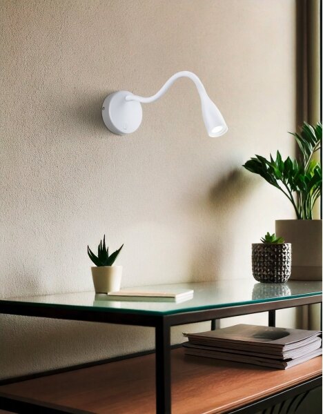 Eglo 901782 - LED Flexibilní nástěnná lampa s USB OLIVANDINO LED/3,8W/230V bílá