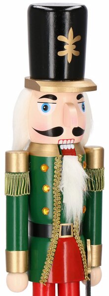 Louskáček - Voják s šavlí 60 cm, zeleno-červený