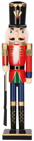 Louskáček - Voják se zbraní 61 cm, modro-červený