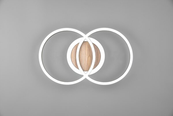 Trio R62783635 LED stropní svítidlo Giro 1x25W | 3000lm | 2700-6000K | IP20 - integrovaný stmívač, nastavitelná barva světla, funkce nočního světla, dálkové ovládání, 3 úrovně stmívání pomocí vypínače, imitace dřeva
