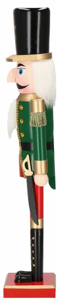 Louskáček - Voják s šavlí 60 cm, zeleno-červený