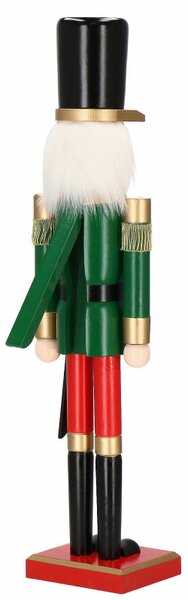 Louskáček - Voják s šavlí 60 cm, zeleno-červený