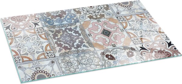 Sklenný podlahový panel pro 120x60 cm - kamna - krbový panel ze skla - ochranné sklo - panel proti jiskrám - sklenný podlahový panel protipoární - tepeln ochranný panel - ochrana podlahy ze skla - mozaikový vzor v dladicích