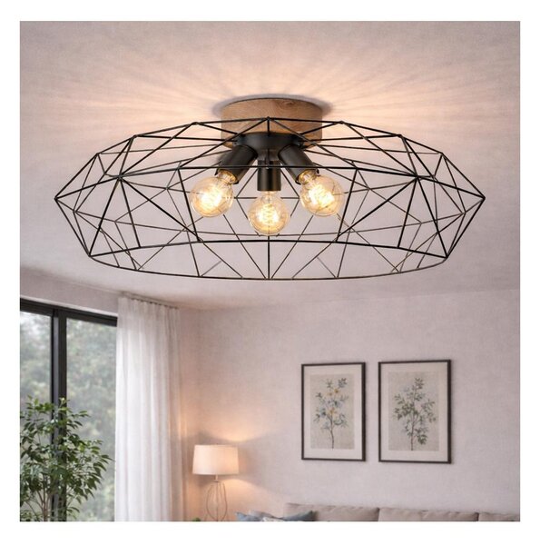 Brilagi - Stropní svítidlo WOODY BASKET 3xE27/60W/230V pr. 80 cm dub