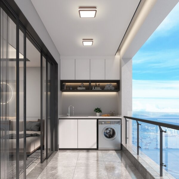 Brilagi -LED Venkovní stropní svítidlo BENE LED/18W/230V 21,5x21,5 cm hnědá IP54