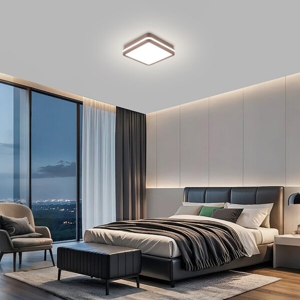 Brilagi -LED Venkovní stropní svítidlo BENE LED/18W/230V 21,5x21,5 cm hnědá IP54