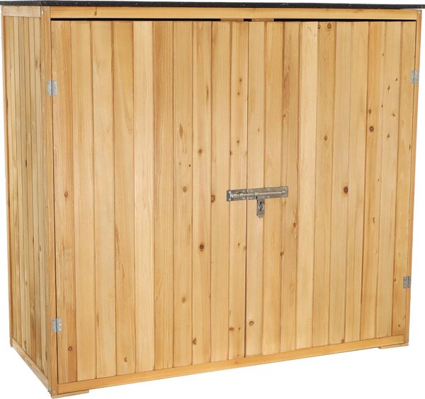 Wiltec zahradní domek s dvojitými dvemi v pírodní barv deva 136 x 58 x 127 cm zahradní domek na náadí zahradní domek na náadí zahradní skí skí na náadí