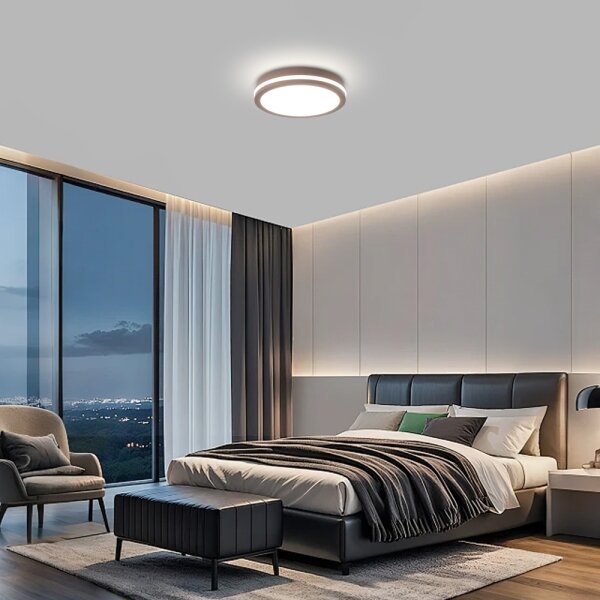 Brilagi - LED Venkovní svítidlo se senz. BENE LED/24W/230V pr. 26 cm hnědá IP54