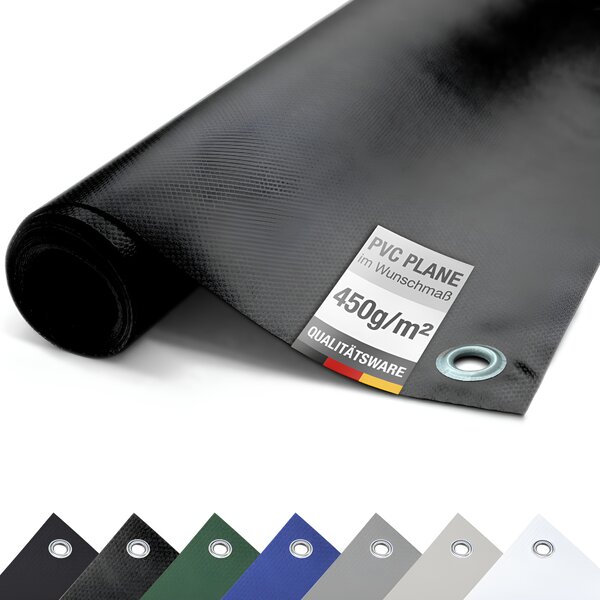 (450g/m²) Plachta na nákladní auta/PVC plachta s oky, krycí plachta (erná RAL9005, 3m x 2m)