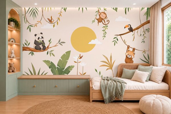Fototapety Hry v džungli, Fototapety s přírodními motivy, w05865 : uwalls.cz