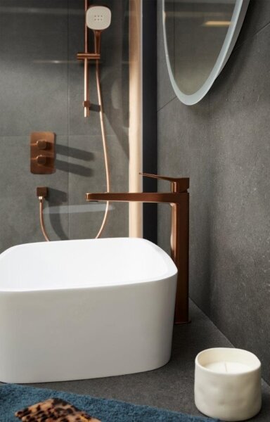KFA Armatura 5759-301-34 - Sprchová sada s term. podom. baterií MALAGA rose gold