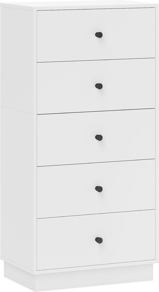 HOMCOM Komoda Píborník s 5 zásuvkami Skíka z materiálu na bázi deva Úloná skíka v moderním stylu Zásuvková skíka Komoda se zásuvkami
