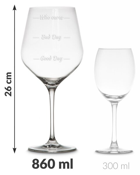 Sada 6 velkých sklenic na víno Who Cares - 860 ml - Narozeniny - Pro 30 let