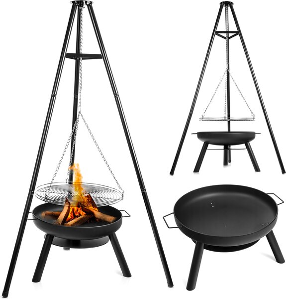 Tínohý zahradní krb LEHMANN MONTANA s rámem a rotem 60 cm