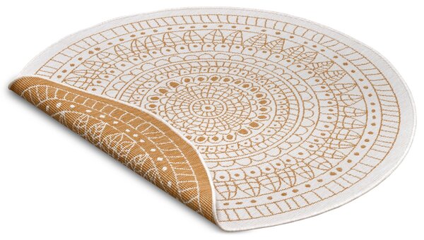 Hanse Home, Kusový koberec Twin-Wendeteppiche 105797 Ochre kruh – na ven i na doma, 100x100 (průměr) kruh, žlutá, chodba / předsíň