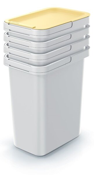 Prosperplast Set odpadkových košů SYSTEM 4x12 l popelavě šedý