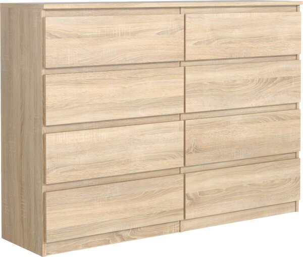 Komoda 8 120 cm - s 8 zásuvkami v dubu Sonoma / rzné barvy a velikosti