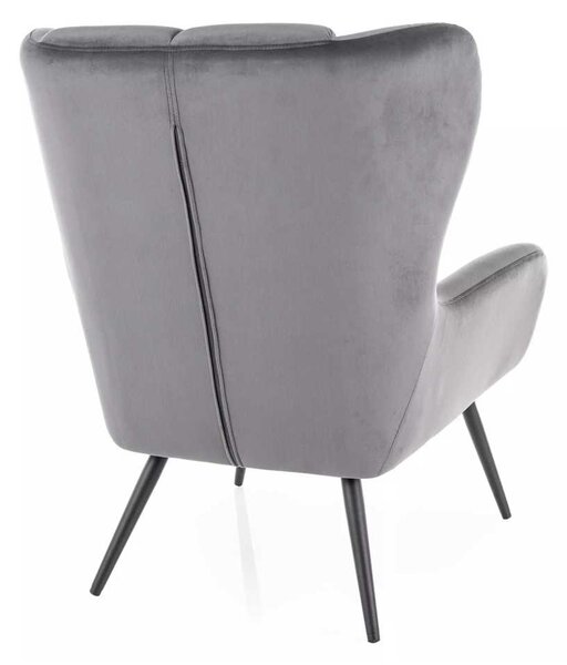 Křeslo Arroyal Velvet, šedá