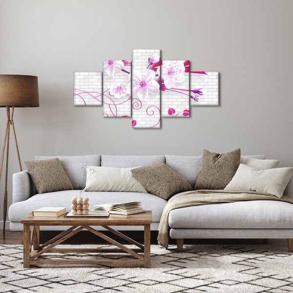Obraz větévky s květy (125x70 cm)