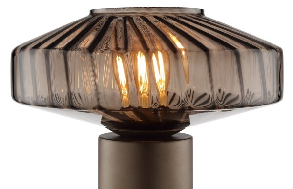 Brilliant - Stolní lampa LYN 1xE27/20W/230V hnědá/kouřová hnědá