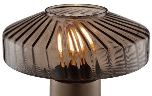 Brilliant - Stolní lampa LYN 1xE27/20W/230V hnědá/kouřová hnědá