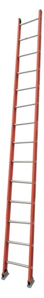 FISTAR Sklolaminátový žebřík 1x14, 1-dílný, výška 4,35 m, oranžový
