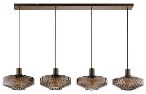 Brilliant - Lustr na lanku LYN 4xE27/20W/230V hnědá/kouřová hnědá