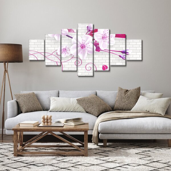 Obraz větévky s květy (210x100 cm)