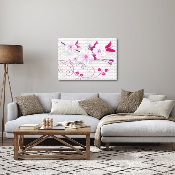 Obraz větévky s květy (70x50 cm)