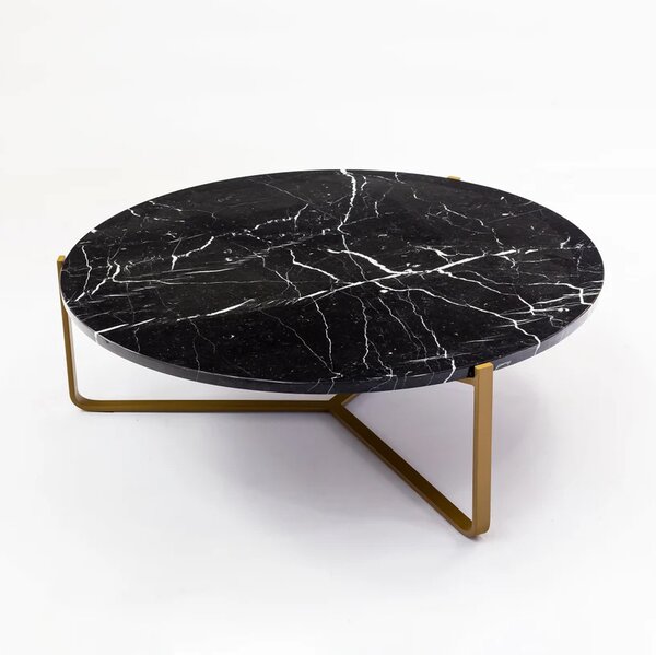 Konferenční stůl kámen Marquinia mramor D75x35 cm, kovové podnoží