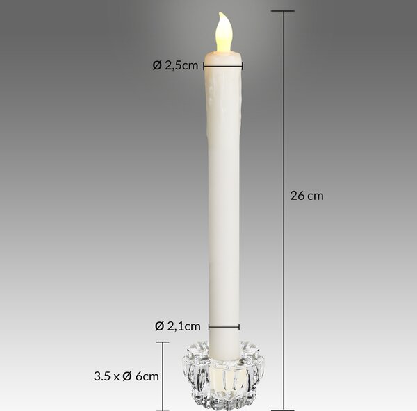 LED svíčky tyčové vč. svícnů 107582