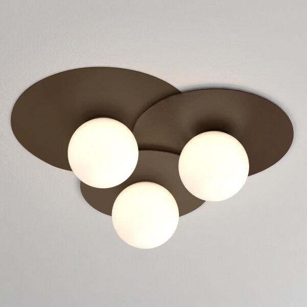 Stropní svítidlo FLAT 3xE27/15W/230V 55x60 cm hnědá