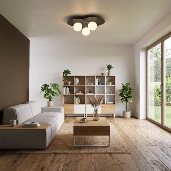 Stropní svítidlo FLAT 3xE27/15W/230V 55x60 cm hnědá