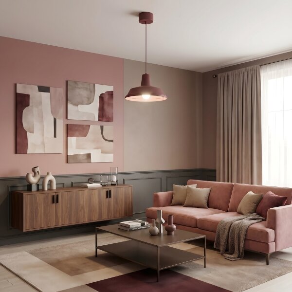 Lustr na lanku CLASS 1xE27/15W/230V burgundy