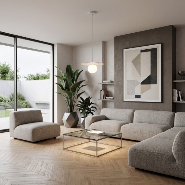Lustr na lanku FLAT 1xE27/15W/230V bílá