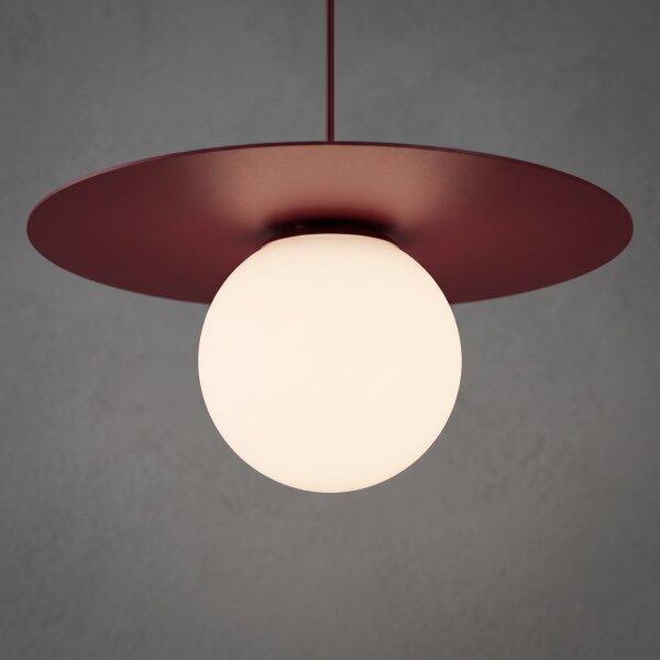 Lustr na lanku FLAT 1xE27/15W/230V burgundy