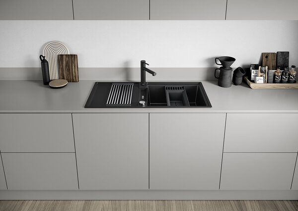 Blanco Adira XL 6 S, silgranitový dřez 1000x500x200 mm, 1-komorový, černá, BLA-527617
